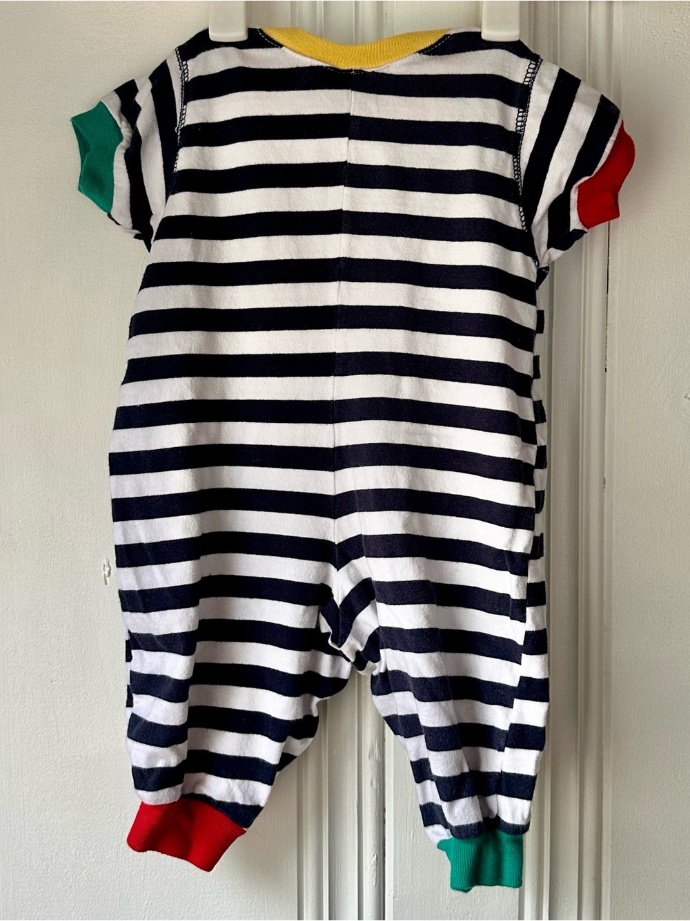 VTG Striped Black & White Onesie with Colorful Car Design - Picture 2 of 5